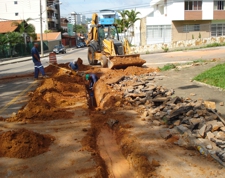 Instalação de tubulações subterrâneas